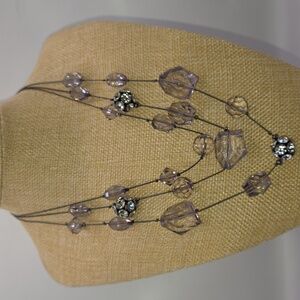 Elegant Multi-Layered Faceted Lucite Necklace